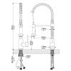 Aqucubic Commercial Single Handle Single Lever Pull Down Sprayer Spring Kitchen Sink Faucet