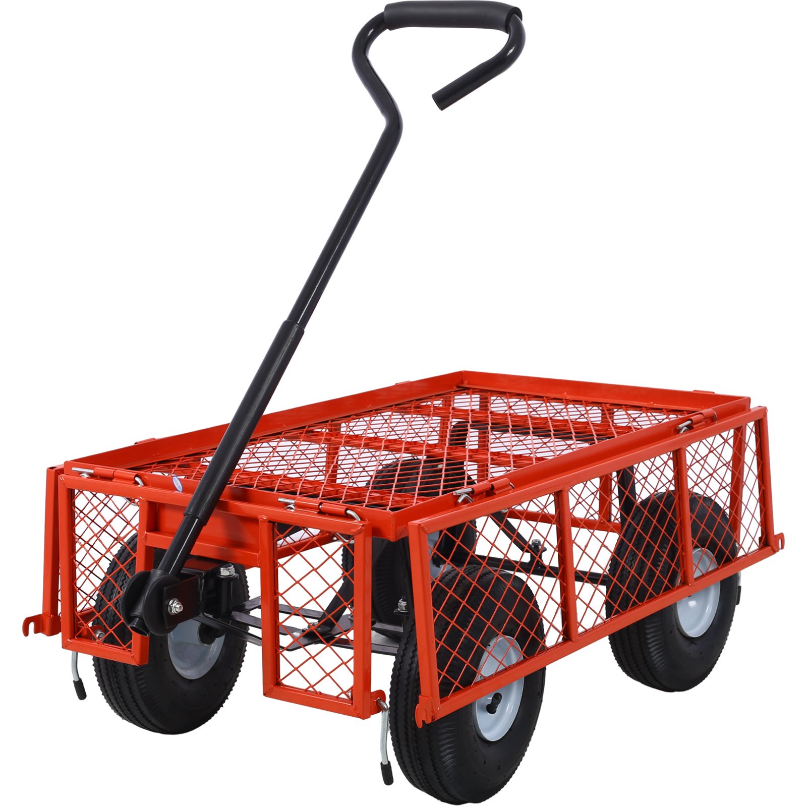 Steel Garden Cart, Steel Mesh Removable Sides, 3 cu ft, 550 lb Capacity ...