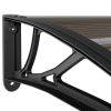 Door Canopy Black 137.8"x39.4" Polycarbonate